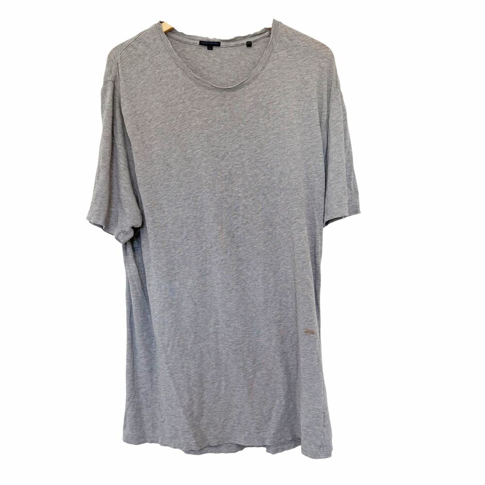 Patrick Assaraf Gray Short Sleeve Tunic T Shirt Sz XL